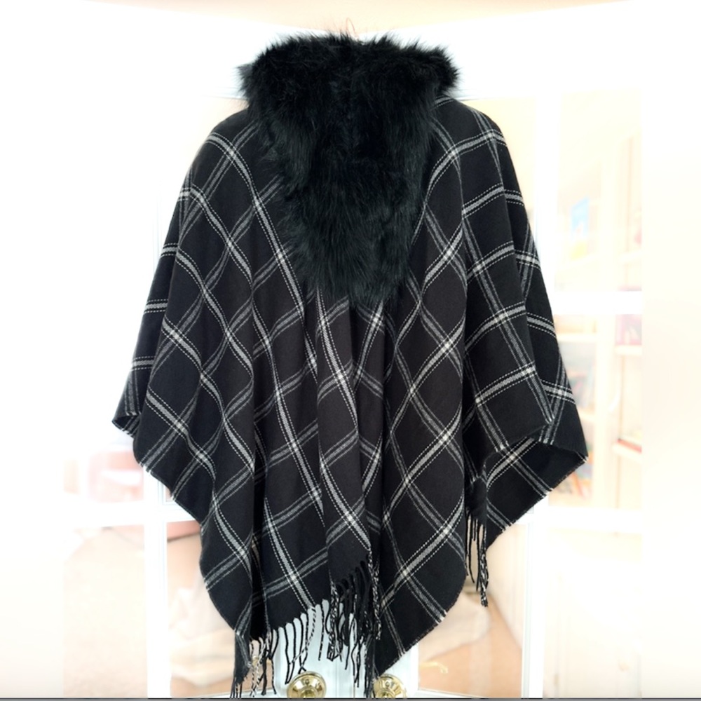 J.Crew fringe poncho